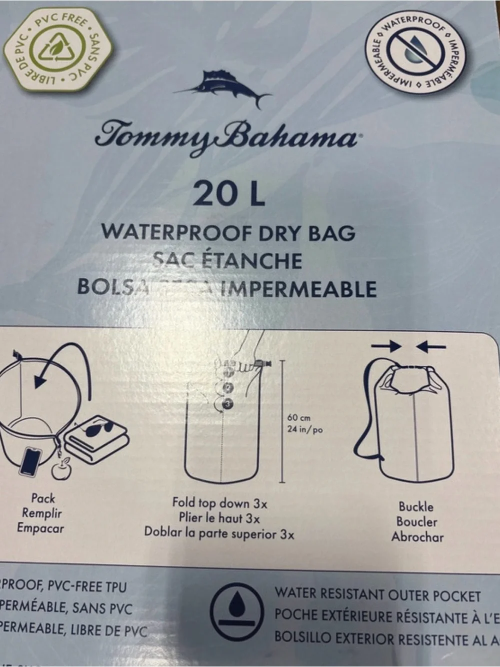 Tommy Bahama Navy Floral Waterproof Dry Bag